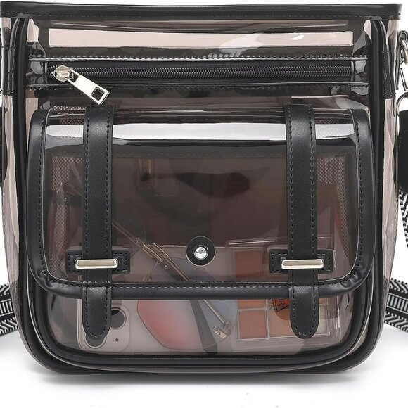 Clear PVC Crossbody Bag Women Stadium Concert Waterproof Organizer - Picture 9 of 9